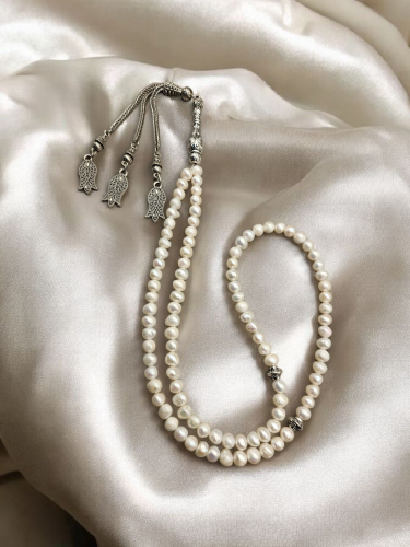 سبحة ناعمة ١٠٠ خرزة من اللؤلؤ الزراعي