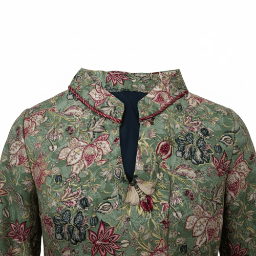 ثوب خليط من التفتة الاخضر السادة والقطن الهندي الم...