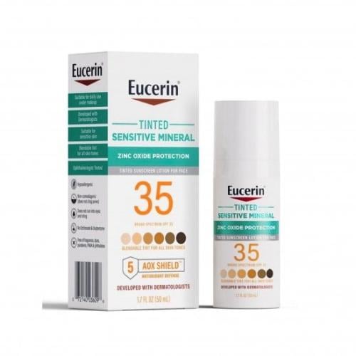 لوشن واقي من الشمس ملون للوجه بالمعادن الحساسة من...