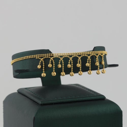 طقم ذهب كرات الذهب مع دلايات كرات الليزر - عيار 21