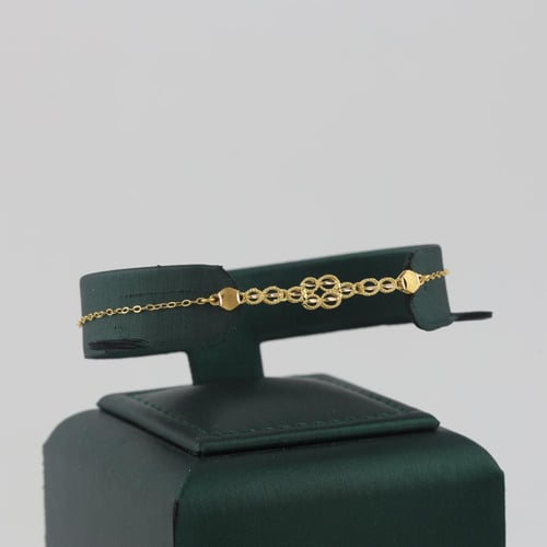 طقم ذهب سداسي ثلاث ادوار بيضاوي بأجزاء لماعة - عيا...