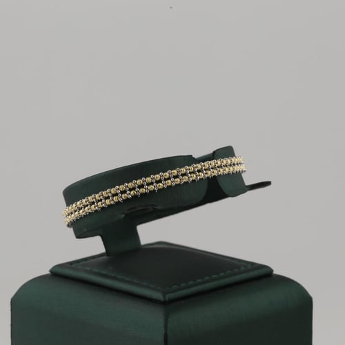 طقم ذهب واقف كرات الليزر مع فواصل ذهب ابيض - عيار...