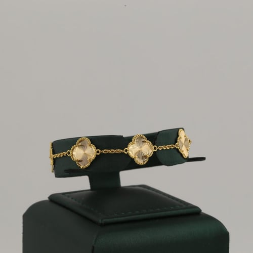 طقم ذهب مبروم ورود - عيار 21