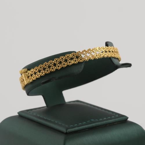 اسوارة ذهب بتصميم ورود متفتحة - عيار 21