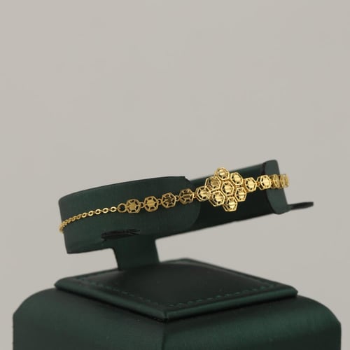 طقم ذهب سداسي لماع - عيار 21