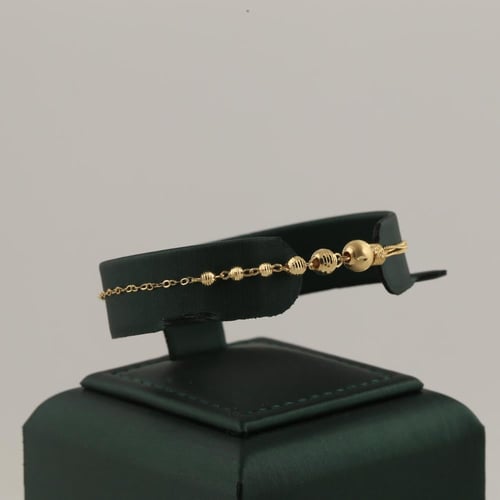 طقم ذهب بتصميم مزدوج ناعم مع كرات الليزر - عيار 21