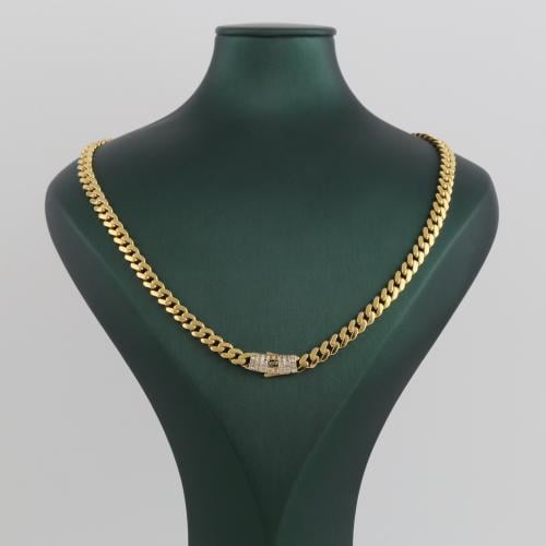 عقد ذهب موناكو مع مربعات لماعه - عيار 21