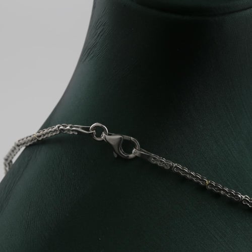 عقد ذهب ابيض تنس مع دمعة لماع - عيار 18