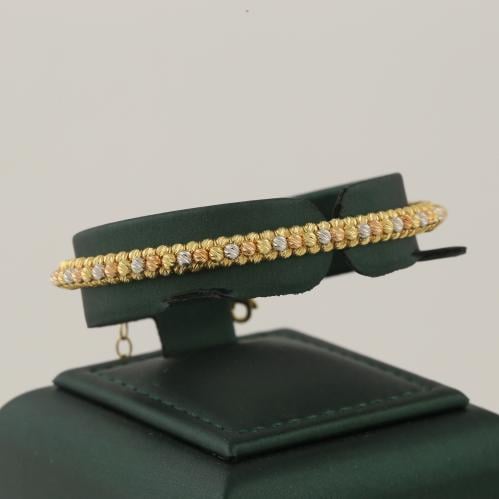 اسوارة ذهب واقف كرات الليزر بأجزاء ملونة - عيار 18