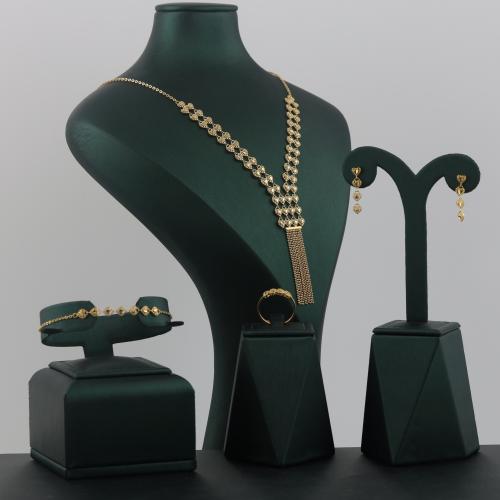 طقم ذهب قلوب مع دلايات كرات الذهب - عيار 21