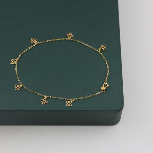Gold ankle bracelet with roses - 21 karat
