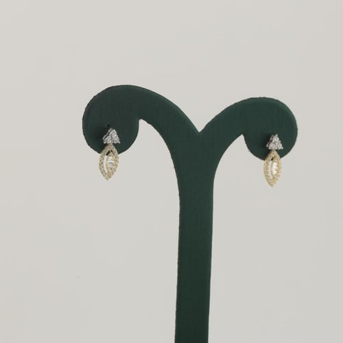 طقم ذهب لونين بتصميم متعدد لماع - عيار 18