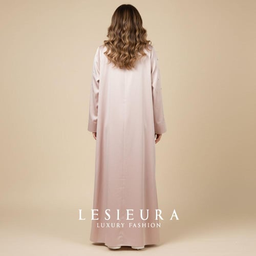 عبايه بيل روز الرسمية باللون الوردي المطرز بالكريس...