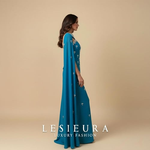 فستان فيرساي دو غراس التركوازي الفاخر