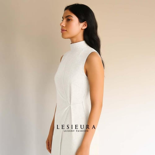 فستان تحت العبايه لينورا باللون الابيض