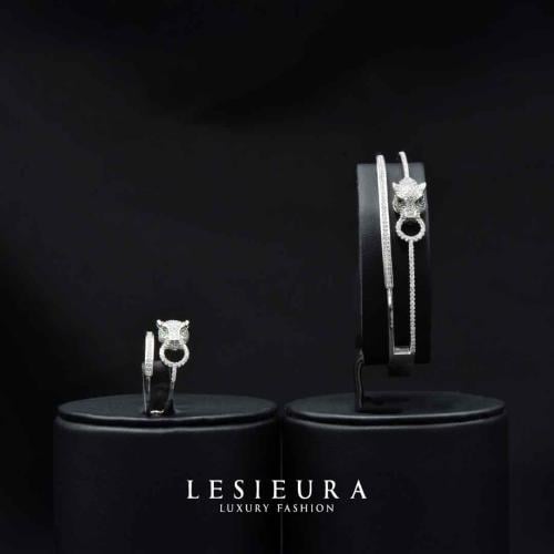 طقم بانتيرا لوكس اسوره وخاتم بتصميم رأس الفهد