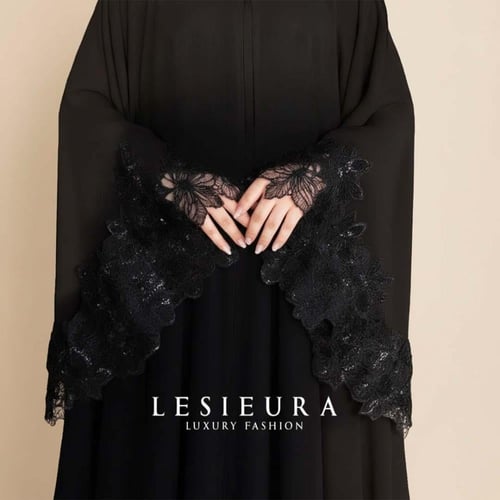 عبايه فلورينسيا كلوش مع تطريز لامع فاخر