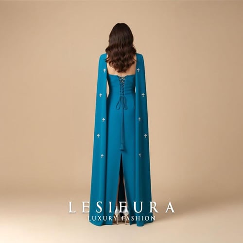 فستان فيرساي دو غراس التركوازي الفاخر