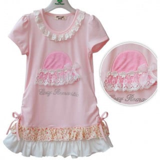 بلوزة بناتي طويلة - وردي