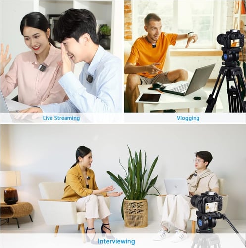 BY-M1V2 2.4GHz Dual-Channel Wireless Microphone Sy...