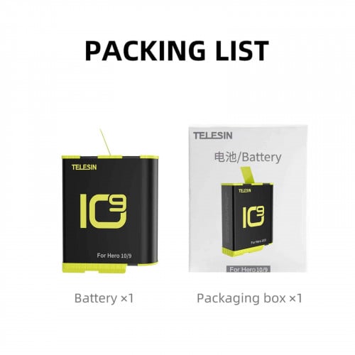 Telesin Battery for GoPro 9 & GoPro 10 – 1750 mAh