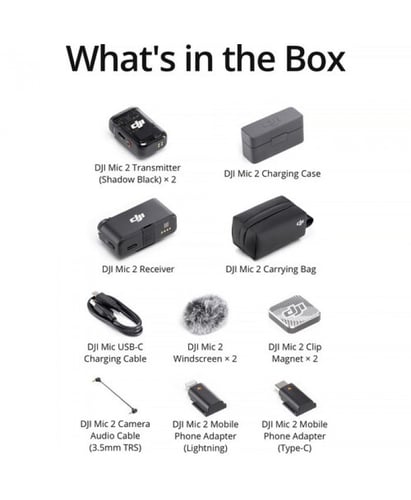 DJI Mic 2 Wireless Microphone Kit - (2 TX + 1 RX +...