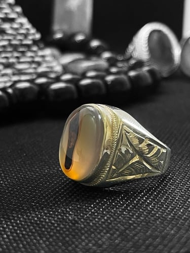 خاتم عقيق يماني مصور