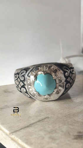 خاتم فيروز بالالماس