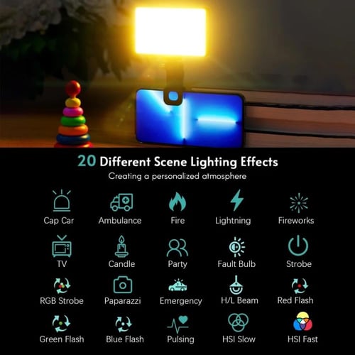 اضاءة تصوير فيديو RGB LED ☀️