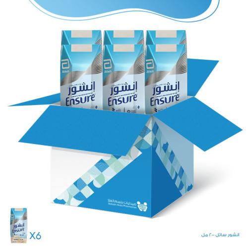 كرتون انشور حليب سائل فانيلا -6×200 جرام | عبوة ال...