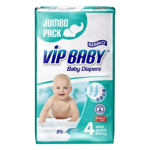 في اي بي بيبي حفاضات أطفال مقاس 4 - 60 حبة