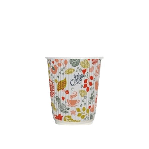 كاسات كبتشينو8 اونص مموج اخضر بدون غطاء شد20*25