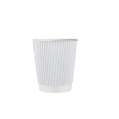 كاسات كبتشينو12ونص مموج ابيض بدون غطاء شد20*25