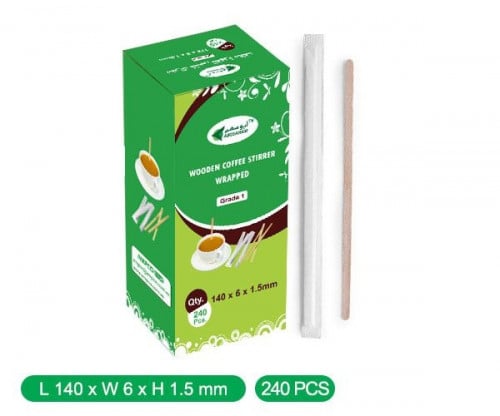 محرك قهوة خشبى مغلف قصير 1.5*6*140 كرتون شد 10 باك...