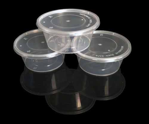 كرتون علبة سلطة ميكرويف مدور 12اونص شفاف شد450حبة