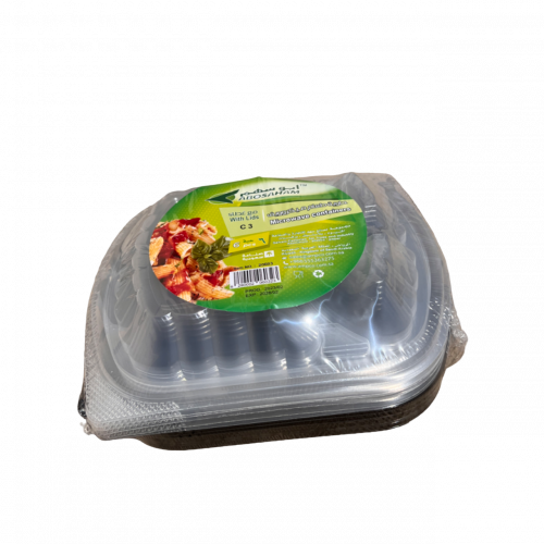 كرتون طبق مايكرويف ابوسهم مقسم 3- مغلف شد 20*6