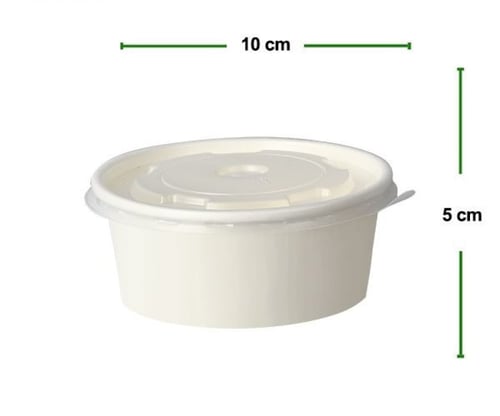 وعاء طعام ورقي دائري 12اونص مع غطاء كرتون شد 1000...