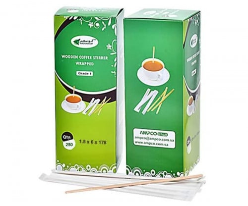 محرك قهوة خشبى مغلف طويل 1.5*6*178 كرتون شد40 باكت...