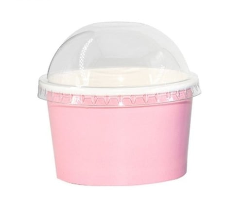 اكواب ورقيه للايسكريم ملون 8 اونص مع الغطاء كرتون...