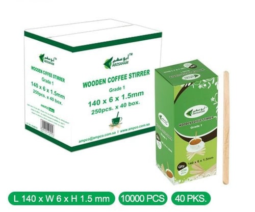 محرك خشبى للقهوه 140*6*1.5 كرتون شد 40 علبة * 250...