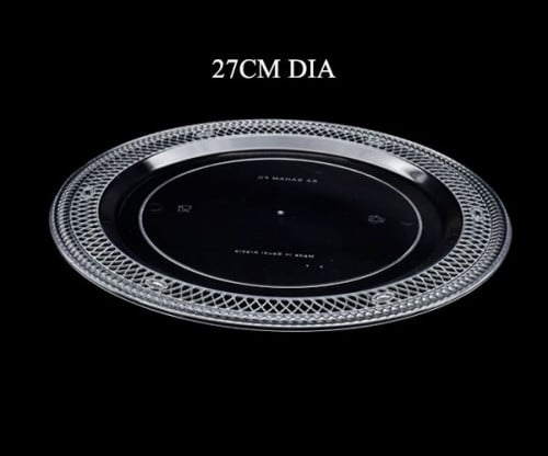 كرتون طبق حلويات دائري بلاستيك وسط(90حبة)