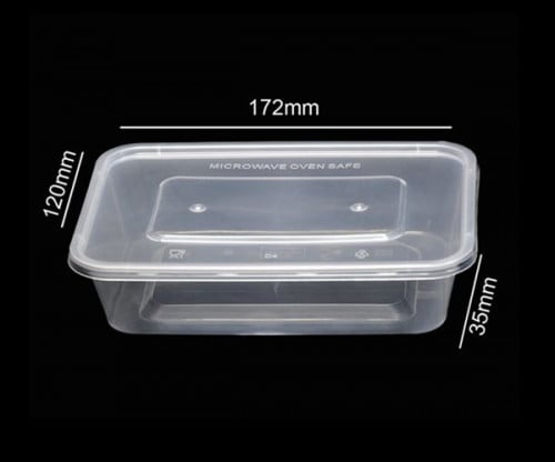 كرتون علبة ميكرويف مستطيل شفاف 500ملى شد300حبة