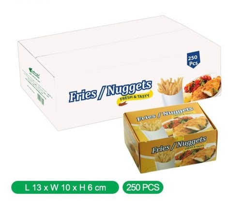 علب ورقية بطاطس مع نجت كرتون شد 250 حبة