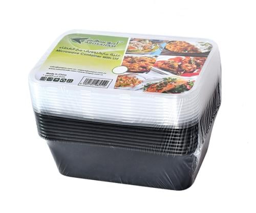 ميكرويف مستطيل مغلف اسود 650مل8*15 مغلف