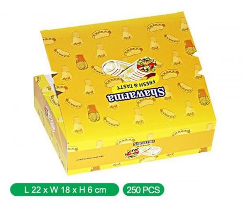 علب ورقية شاورما مع بطاطس مع حامل صوص كرتون شد 250...