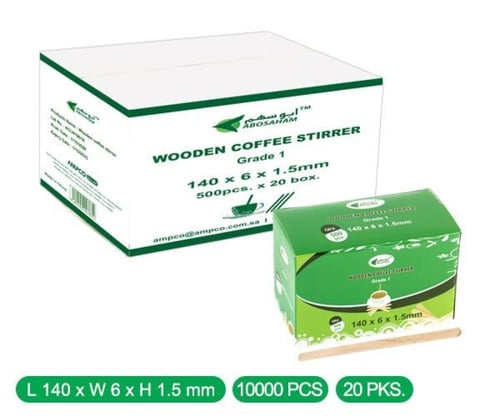 محرك خشبى للقهوه 140*6*1.5 ملى كرتون شد 20 باكت *...