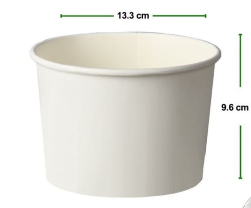 وعاء طعام ورقي دائري 30 اونص مع غطاء كرتون شد 1000...