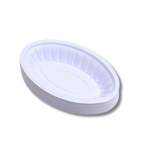 كرتون صينية بلاستيك بيضاوى كبيره شد500حبه