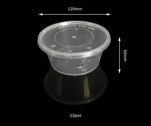 كرتون علبة سلطة ميكرويف مدور 12اونص شفاف شد450حبة
