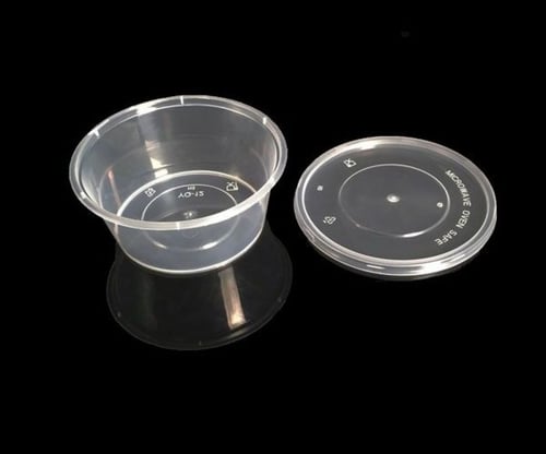 كرتون علبة سلطة ميكرويف مدور 12اونص شفاف شد450حبة